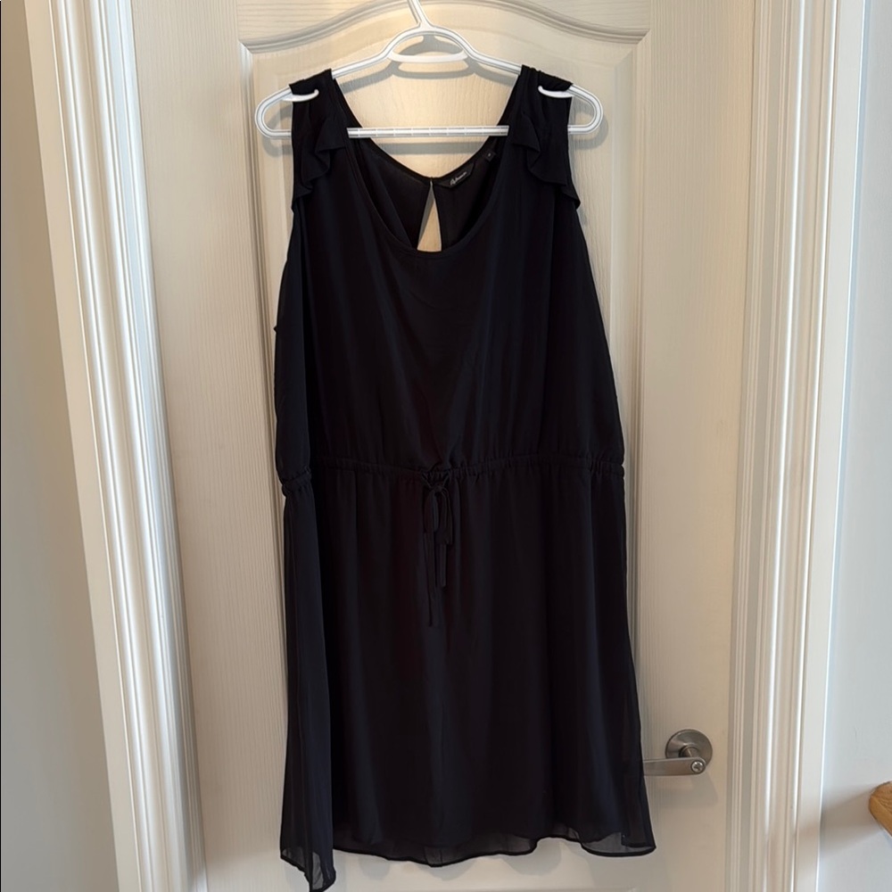 Black Sleeveless Dress with Ruffles